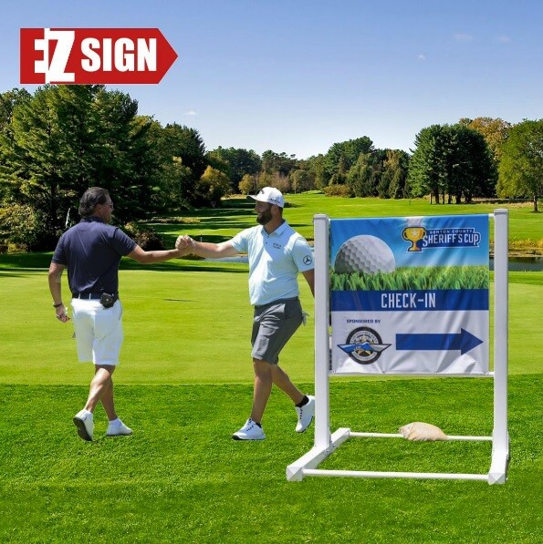 The EZ Sign – Lightweight Portable 4&prime; Large Sign w/ Custom 4&prime; Banner Real Estate