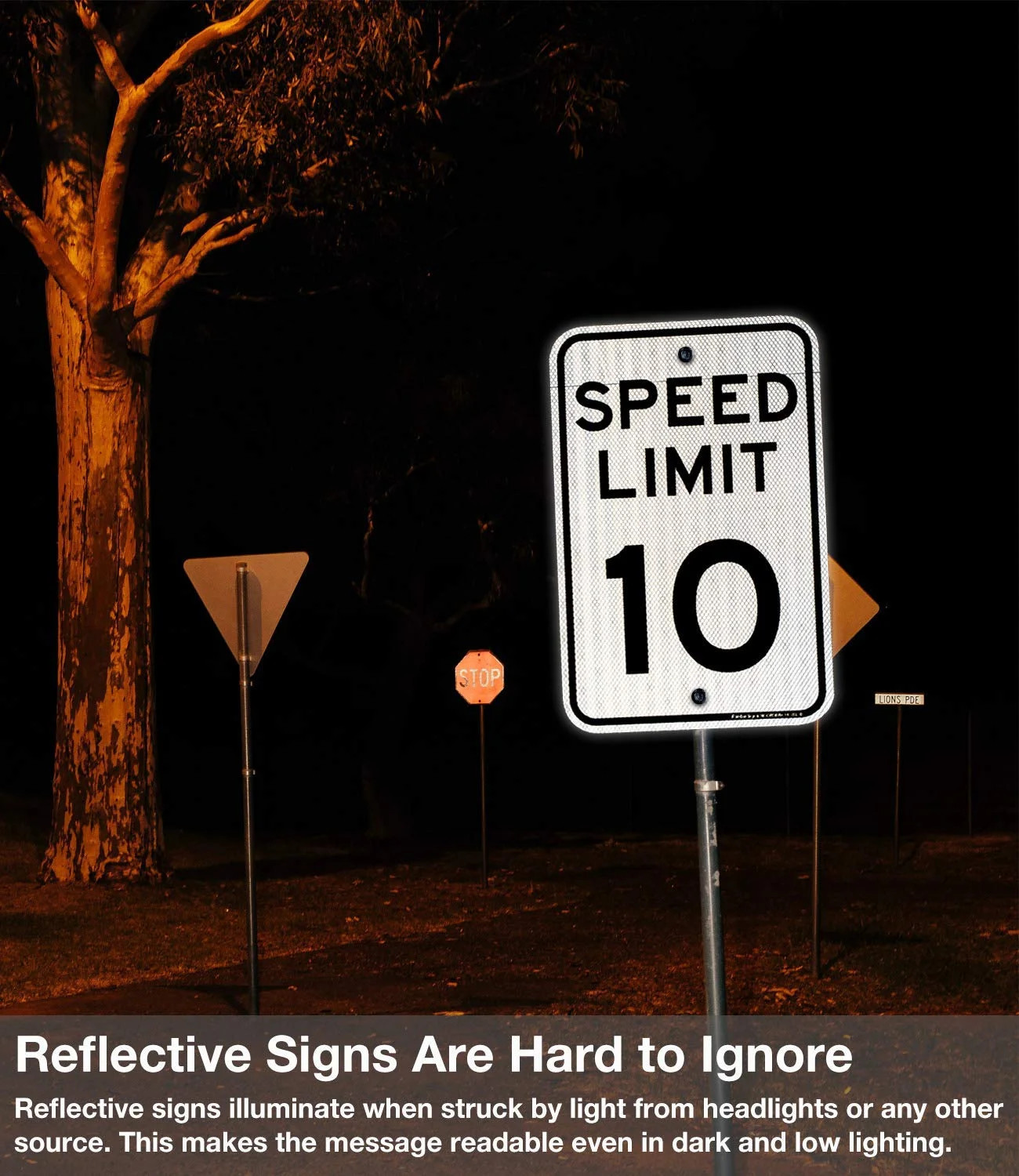(4 Pack) Speed Limit 10 MPH Sign, Slow Down Sign, Traffic Signs,18 x 12 Inches E