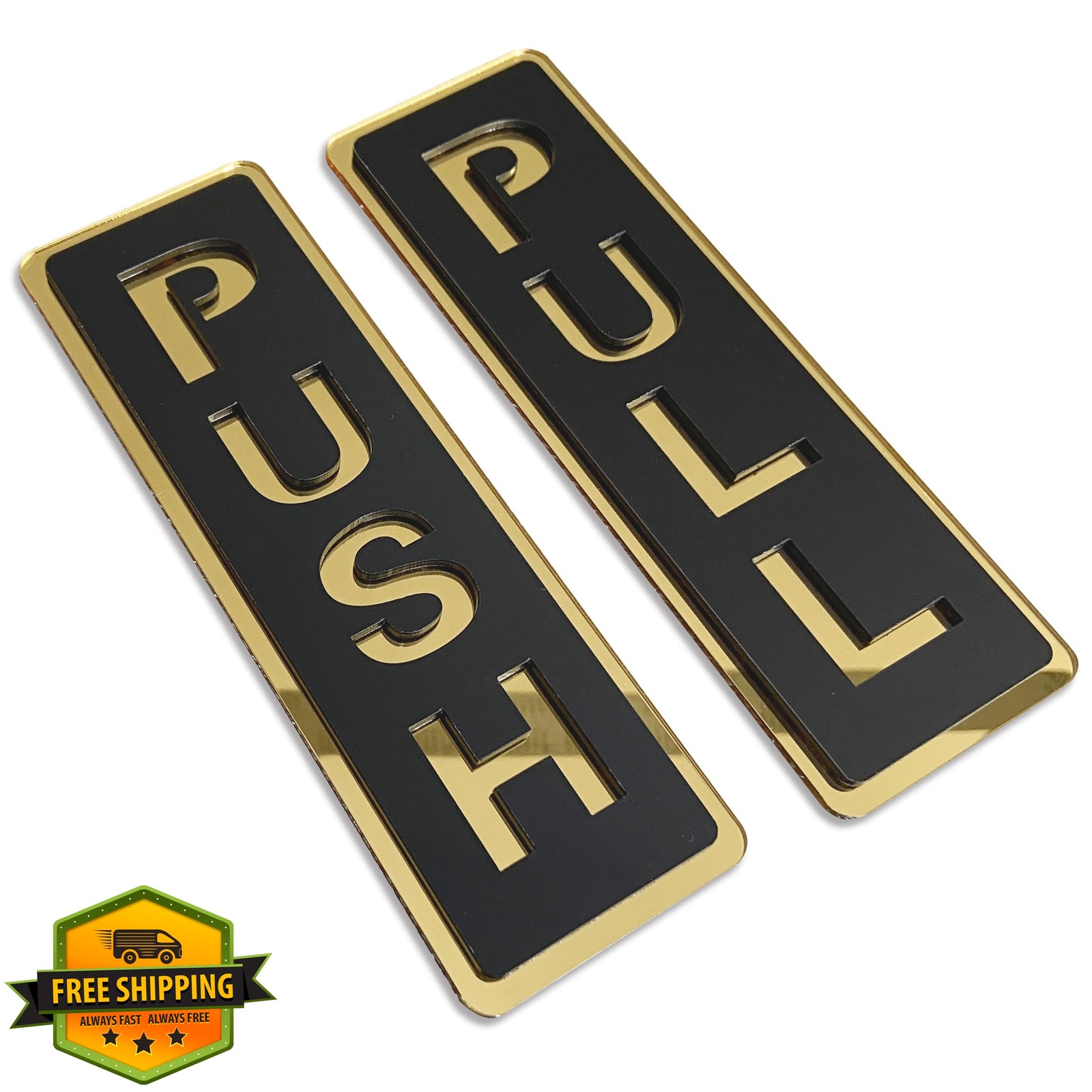 LEMBANG Push Pull Sign Black/gold