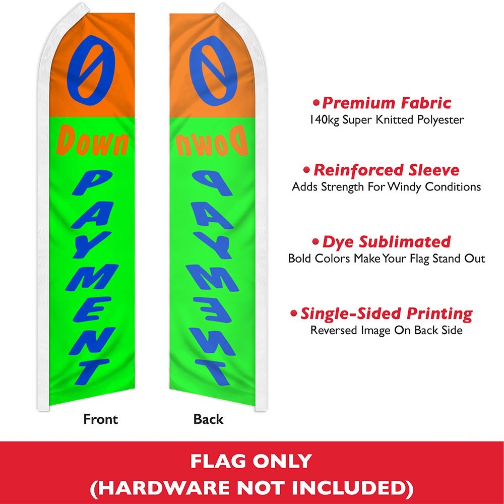 0 Down Payment Advertising Swooper Feather Flutter Flag Financing OR/GN