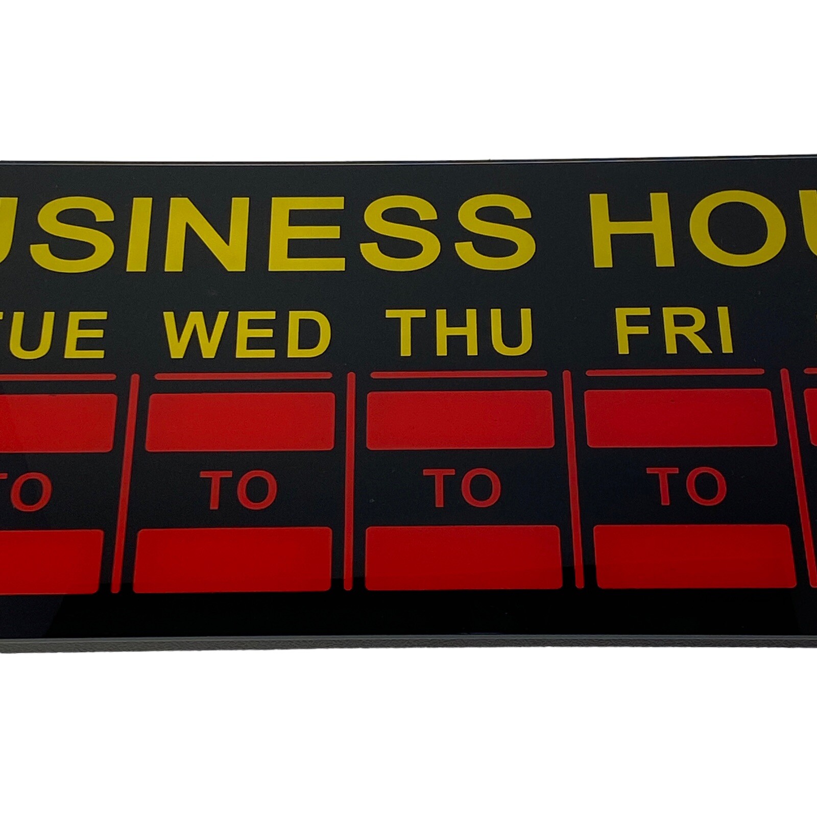 Mystiglo LED Business Hours Light Up Sign Black Red Yellow 20&Prime; x 7.5&Prime; Attention
