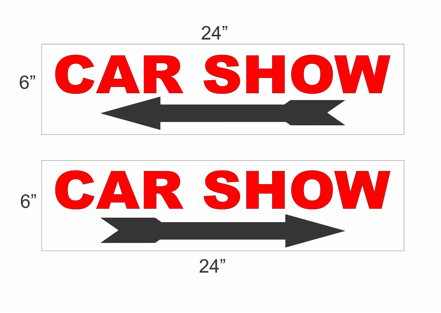 CAR SHOW with Arrow 6&Prime;x24&Prime; RIDER Road SIGNS Buy 1 Get 1 FREE 2 Sided Plastic