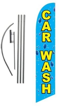 Car Wash Feather Flag Banner Swooper Flag Kit | Top Selling Car Wash Signs |…