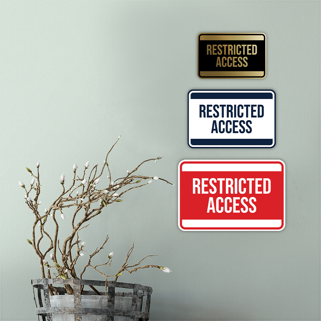 Classic Framed Restricted Access Wall or Door Sign