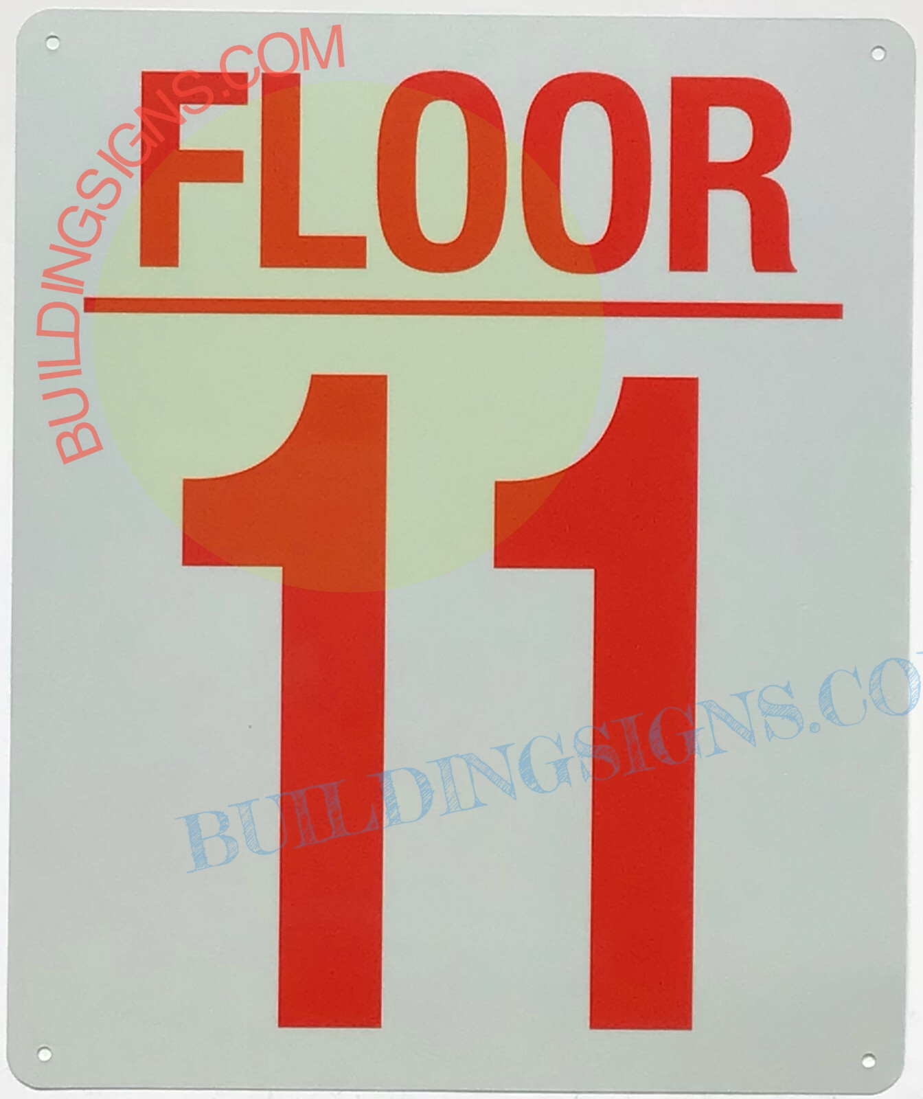 11 FLOOR SIGN (10×12, White, Aluminum)