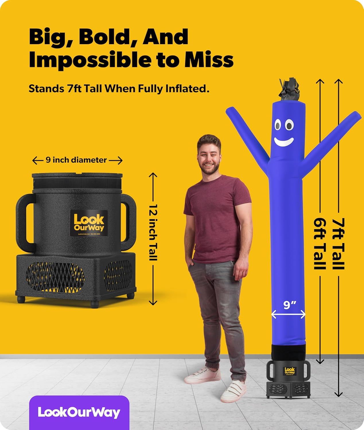 Air Dancers Wacky Waving Inflatable Tube Guy – 7Ft Tall Inflatable Advertising W