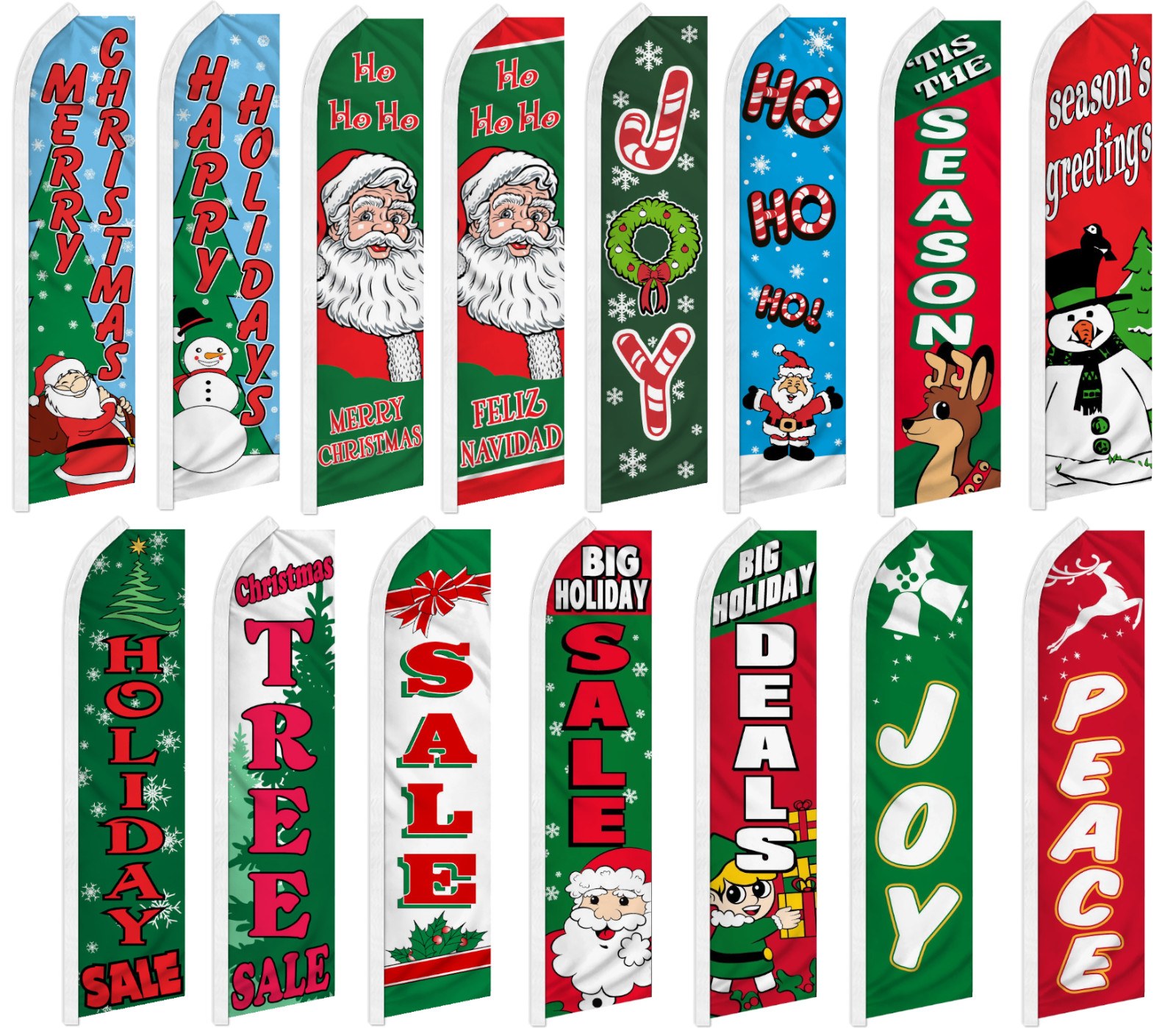 Christmas Holiday Swooper Feather Flutter Flag Xmas Flags