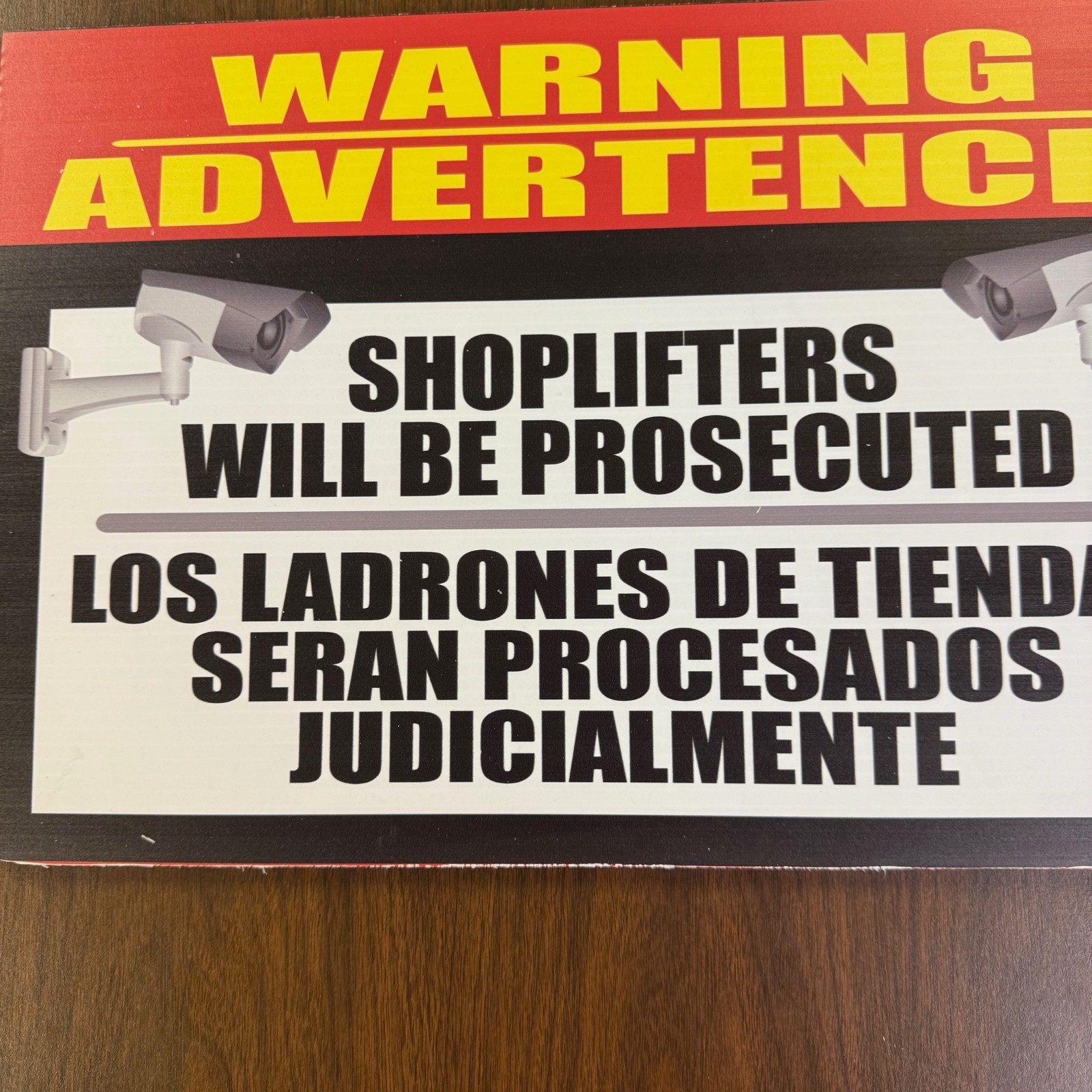 11 3/4 x18 & 12&Prime;X18&Prime; Warning Shoplifters will be Prosecuted Signs – 5 pieces