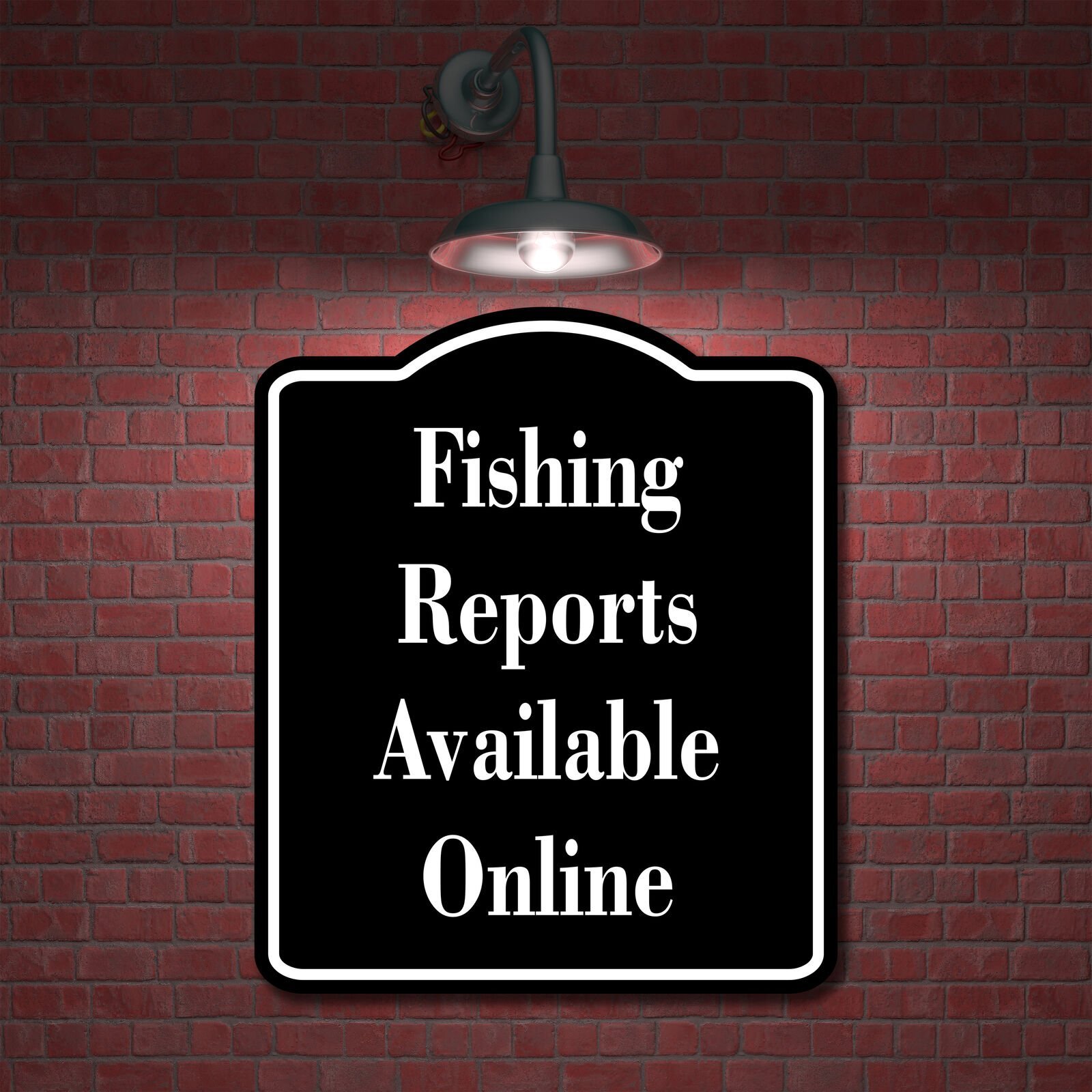 Fishing Reports Available Online Fishing BLACK Aluminum Composite Sign