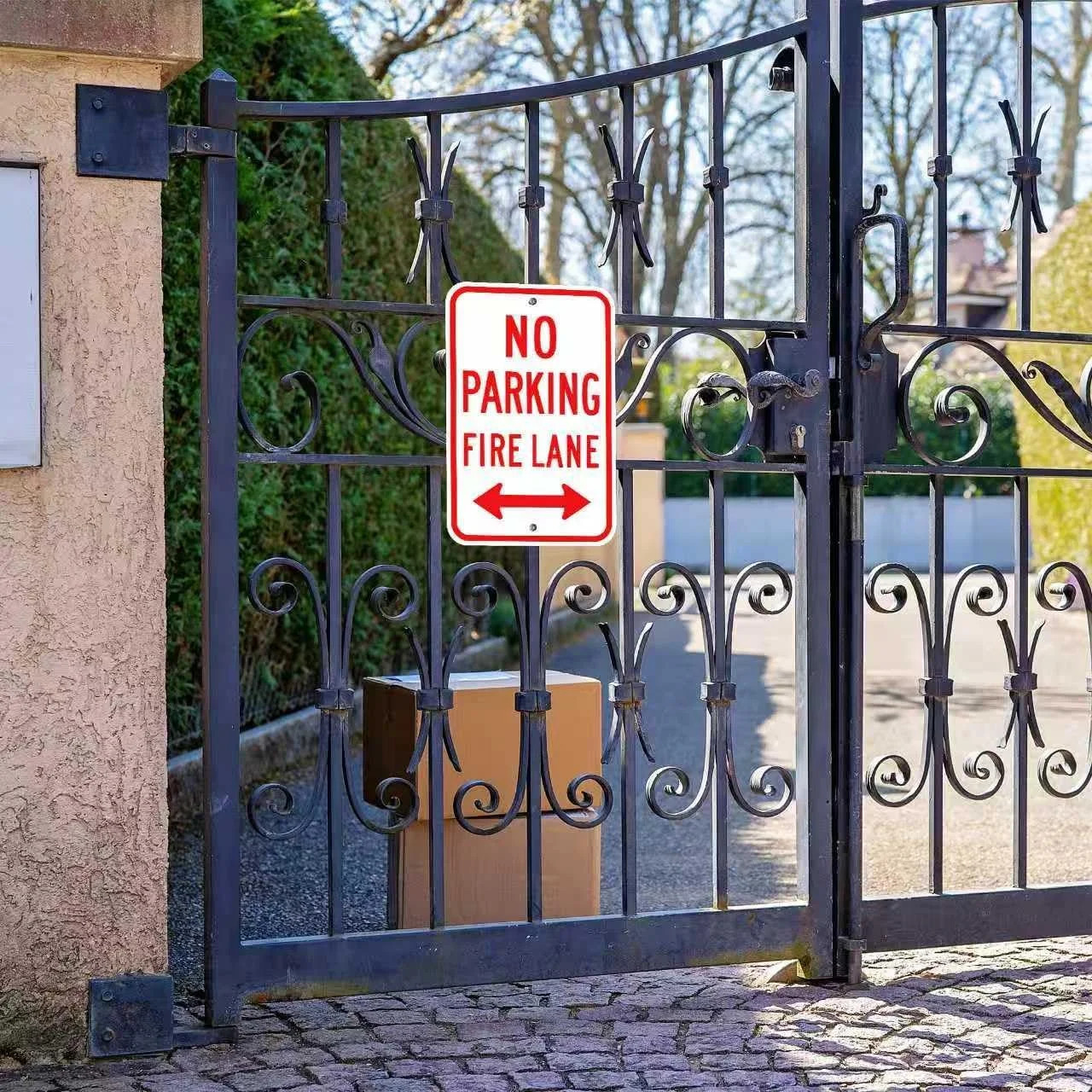 4 Pack Large No Parking, Fire Lane Sign, 18 x 12 Inches Reflective Rust Free Alu