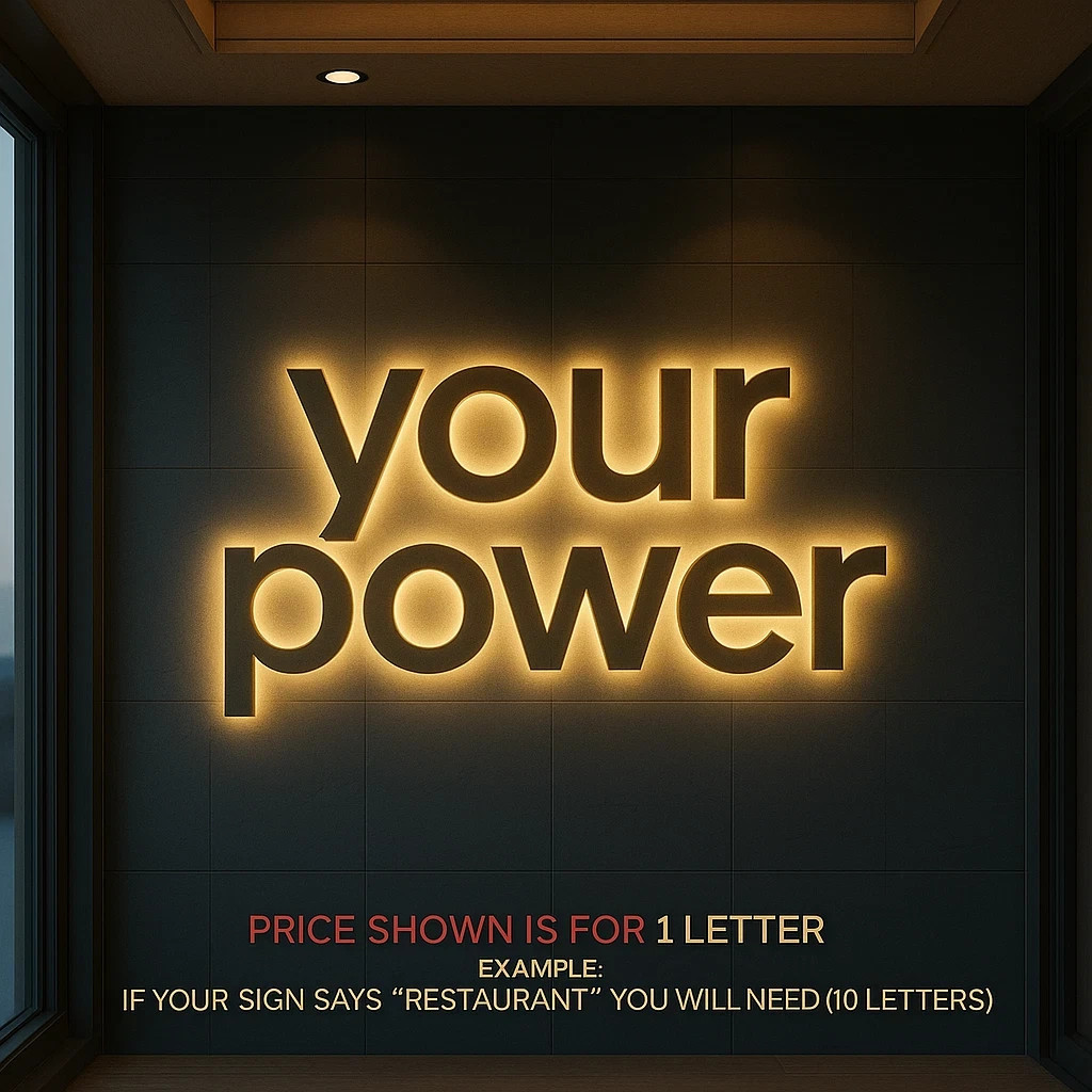 𝑵𝓙̶ Your Power Custom 3D Channel Letters Illuminated & Non-Illuminated