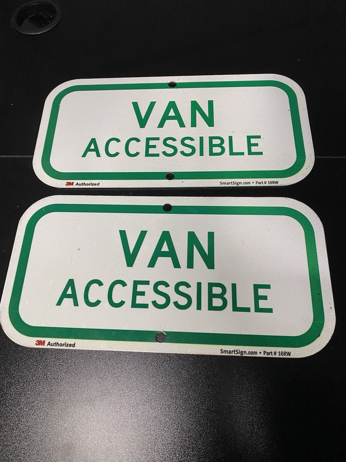 2- Smart Sign ADA Handicapped Sign: VAN ACCESSIBLE 3m Reflective Aluminum 6”x12”