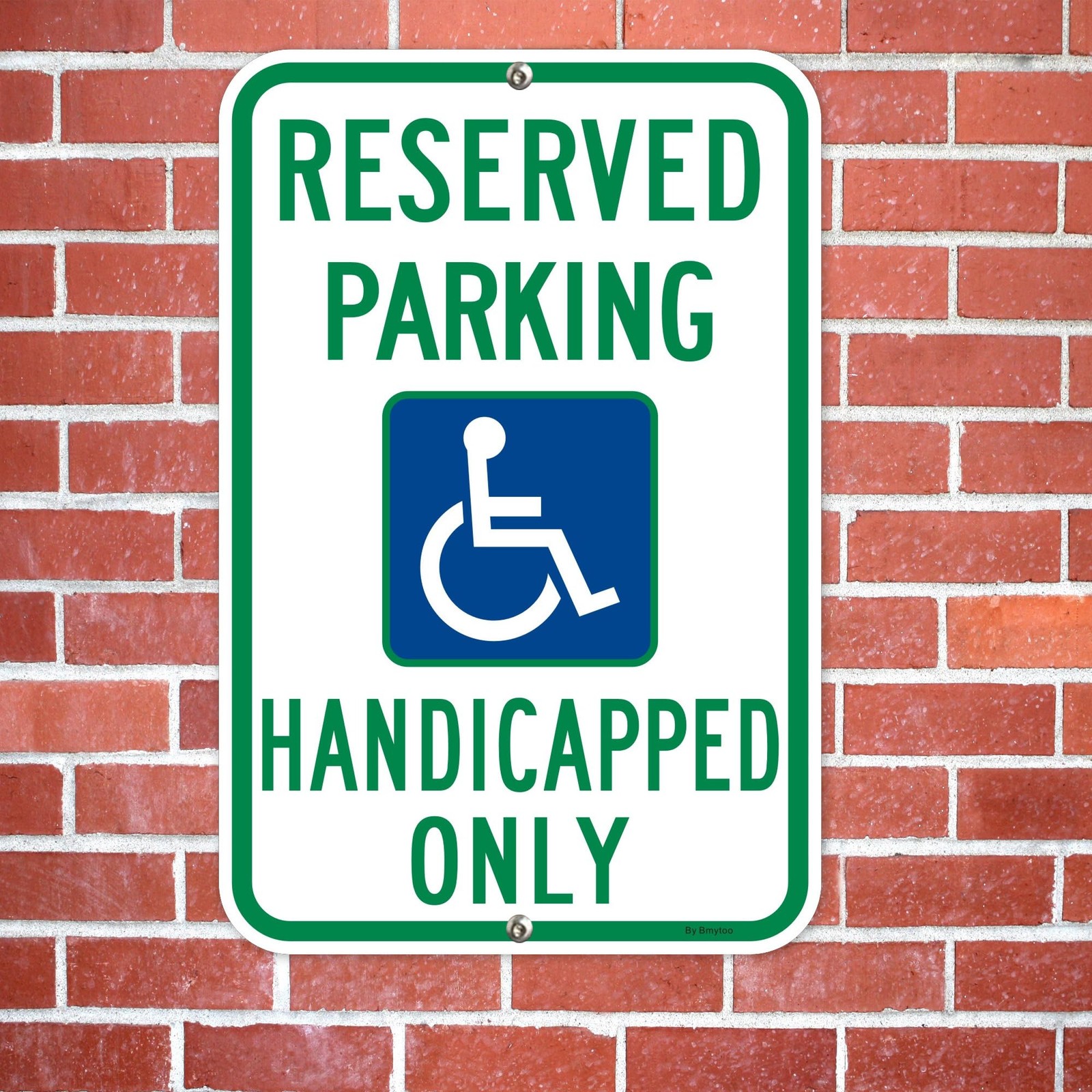 2 PCS 18×12 Inch Large Reserved Handicap Parking Sign Wheelchair Aluminum