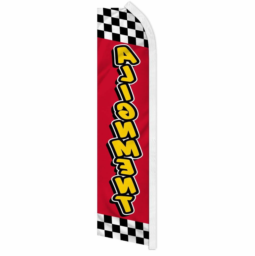 « ALIGNMENT » advertising super flag swooper banner business sign car auto truck