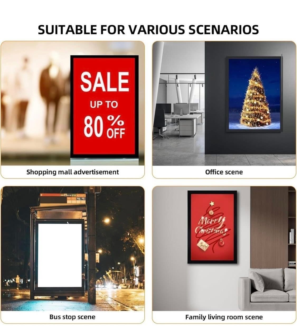 24×36 Inch LED Poster Frame with Dimmer, Backlit Light Box Display Posters & Art