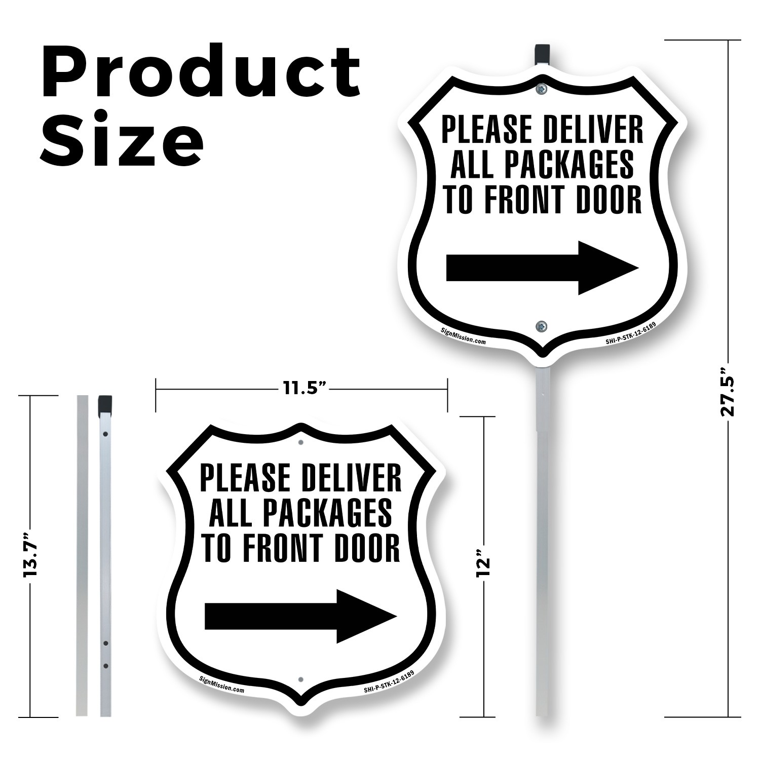 Please Deliver All Packages To Front Door Right Weather Shield Sign With Stake