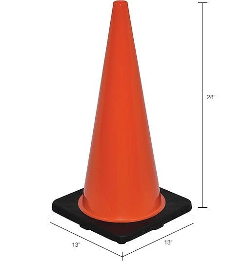 Global Industrial 28&Prime; Non-Reflective 14&Prime;L x 14&Prime;W x 28&Prime;H, Orange, Black Base