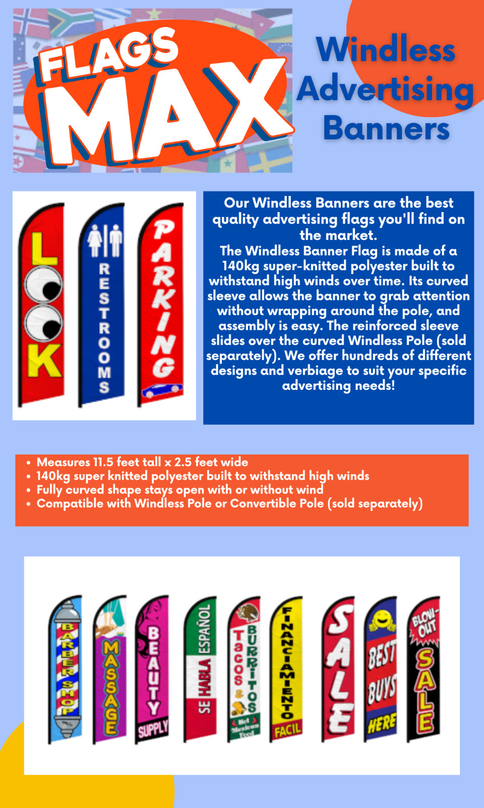 Lemonade Windless Full Sleeve Advertising Lemonade Fair Beverage Banner Flag