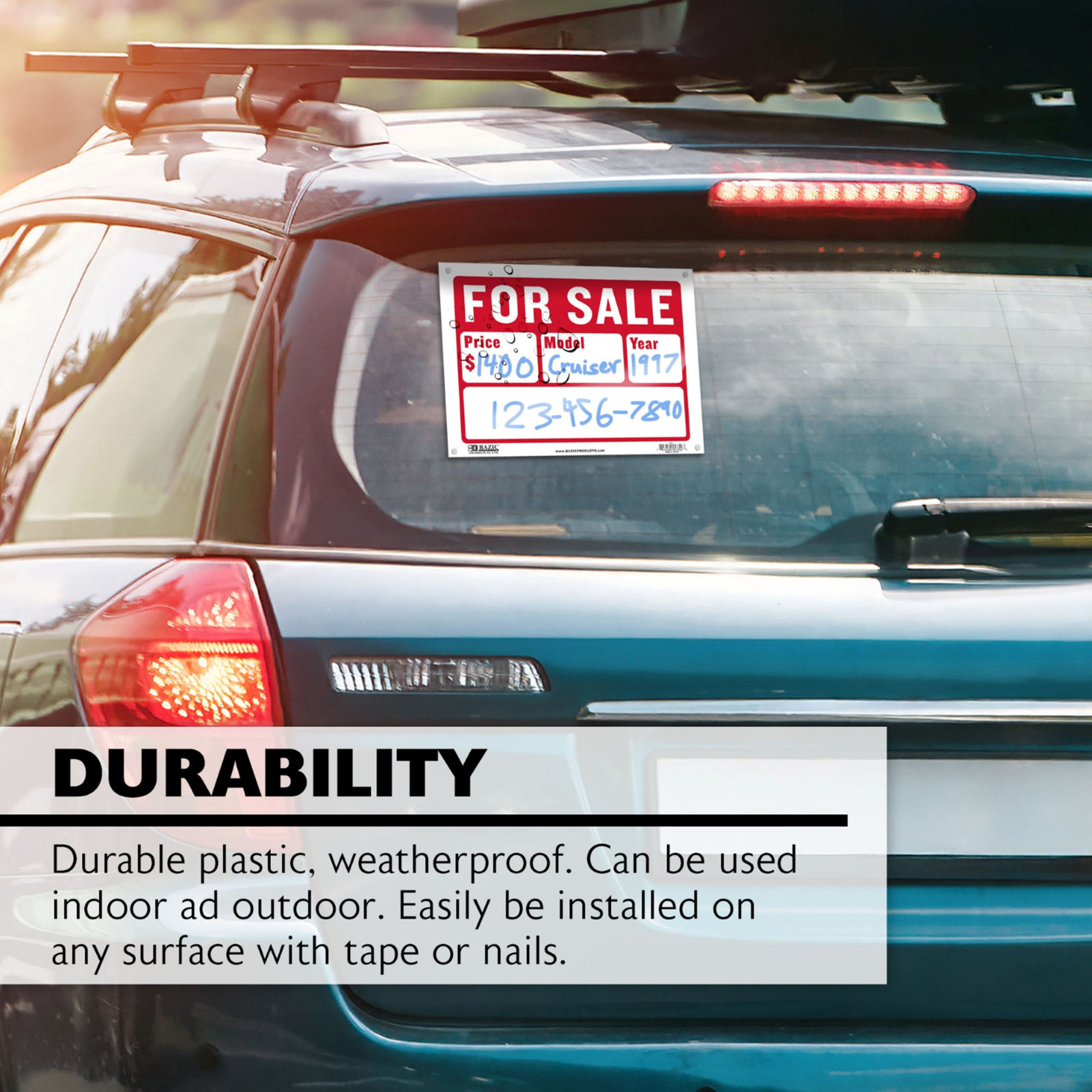 For Sale Sign Car, Auto, RV. or Boat Sales (2-Line) EXTRA LARGE 12×16