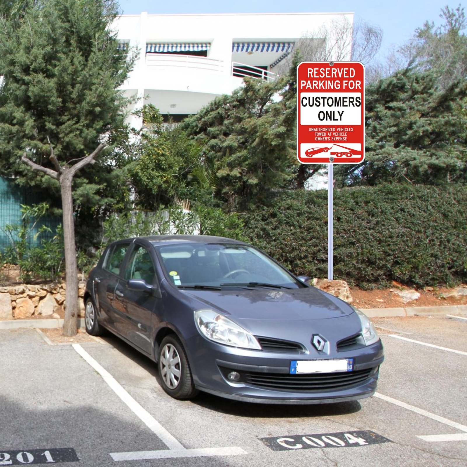2 Pack Reserved Parking For Customers Only Sign, 18&Prime; x 12&Prime; Unauthorized Vehic…