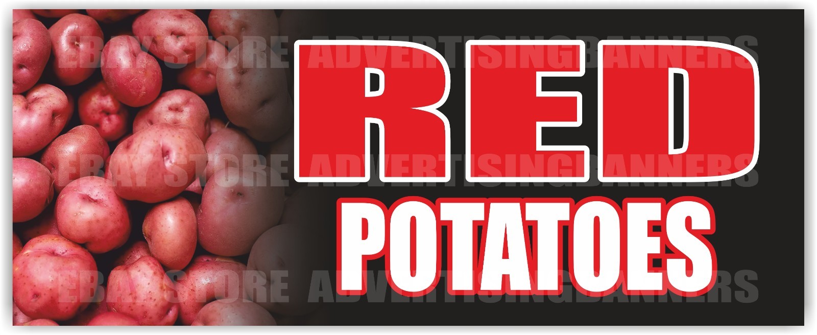 RED POTATOES Advertising Banner Vinyl Mesh Sign Vegetables Fruits Farm Stend