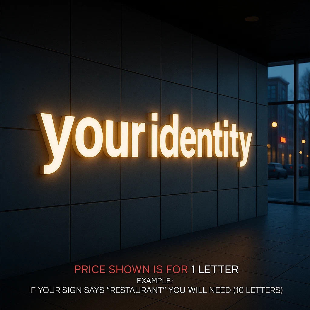 𝑵𝓙̶ Your Brand Identity 3D Channel Letters – Illuminated & Non-Illuminated