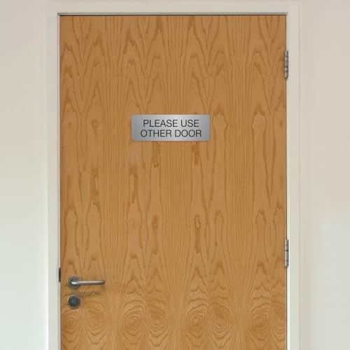 Please Use Other Door Sign 3×9 Silver Adhesive Acrylic Door Wall Mount For
