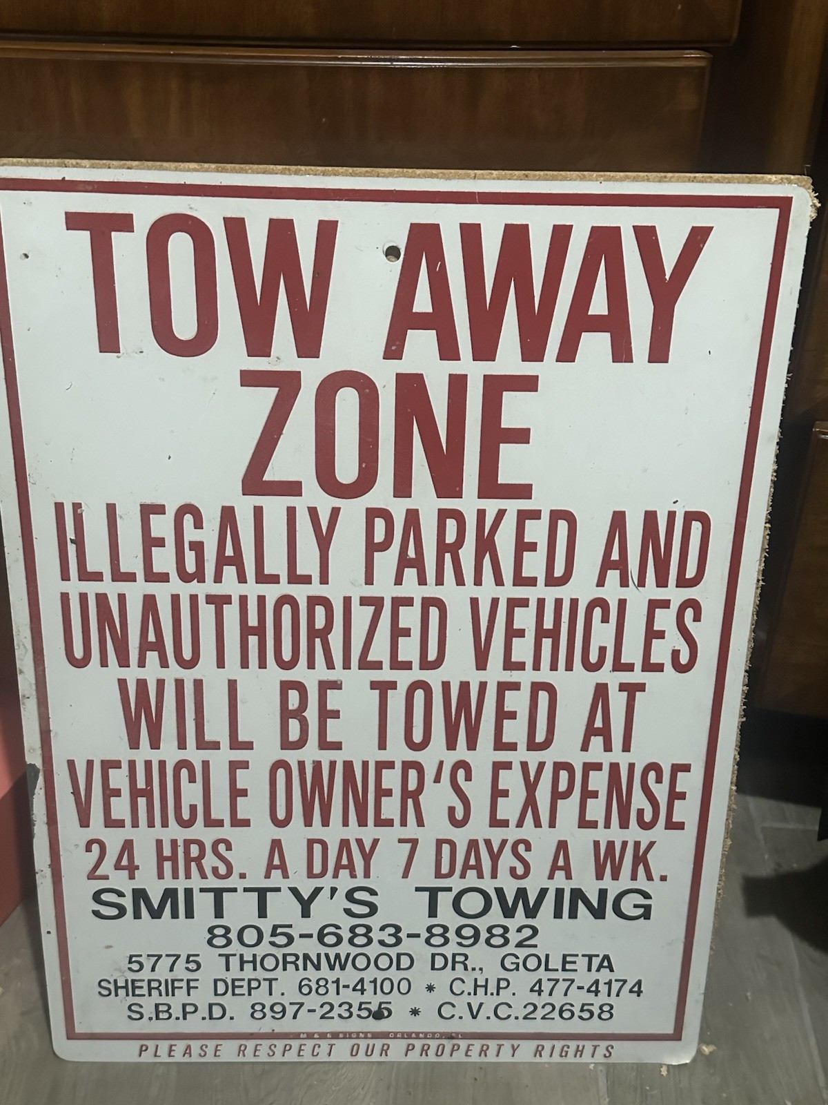 Tow Away Zone Graphic Frame Sign Green Black White Red Business Parking