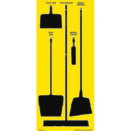 Zoro Select 34Gn45 Store-Boards, 68X30 In, Black/Yellow, Ultra Aluma-Lite,