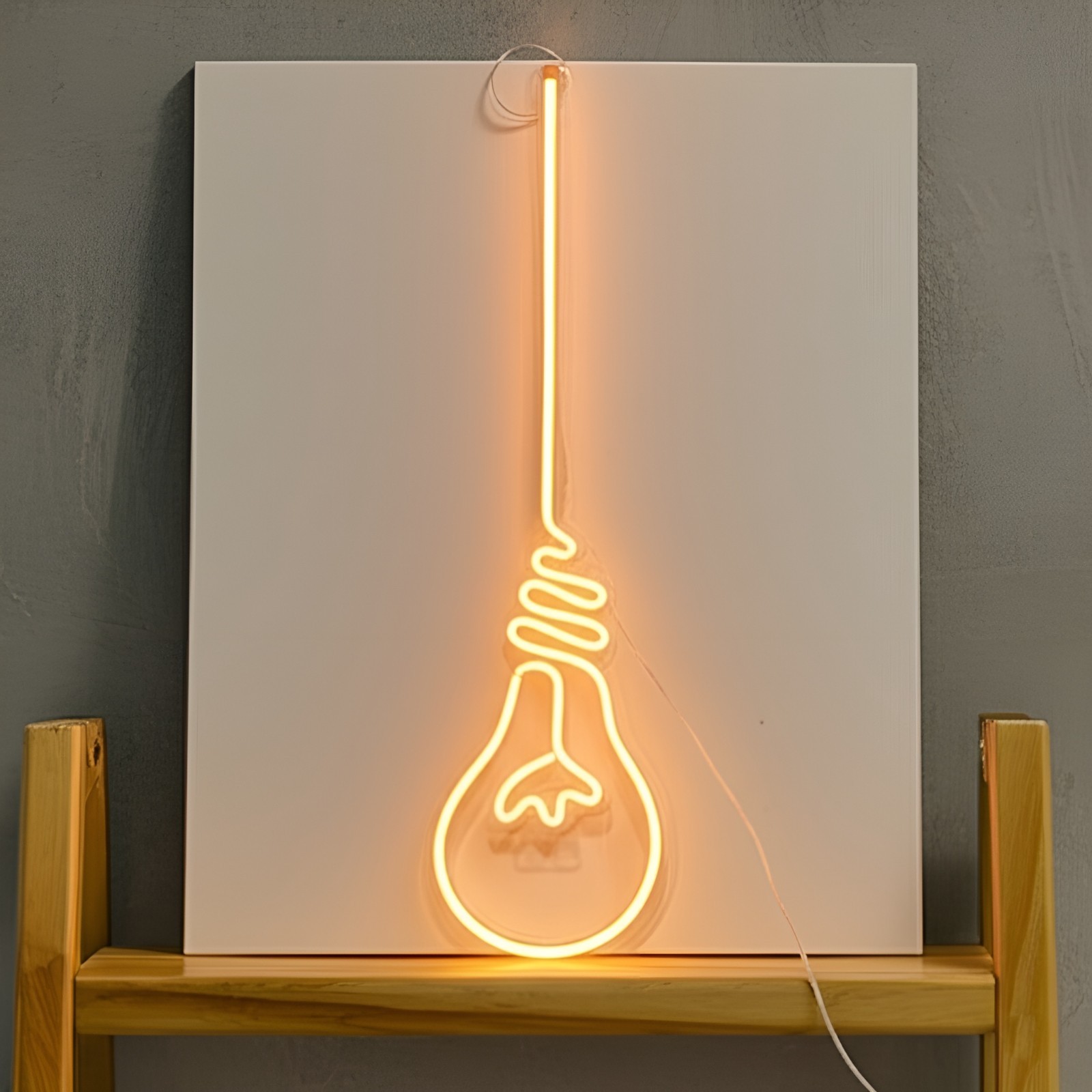 Bulb LED Neon Sign Light Decor USB Dimmable Idea Office Home Office Wall
