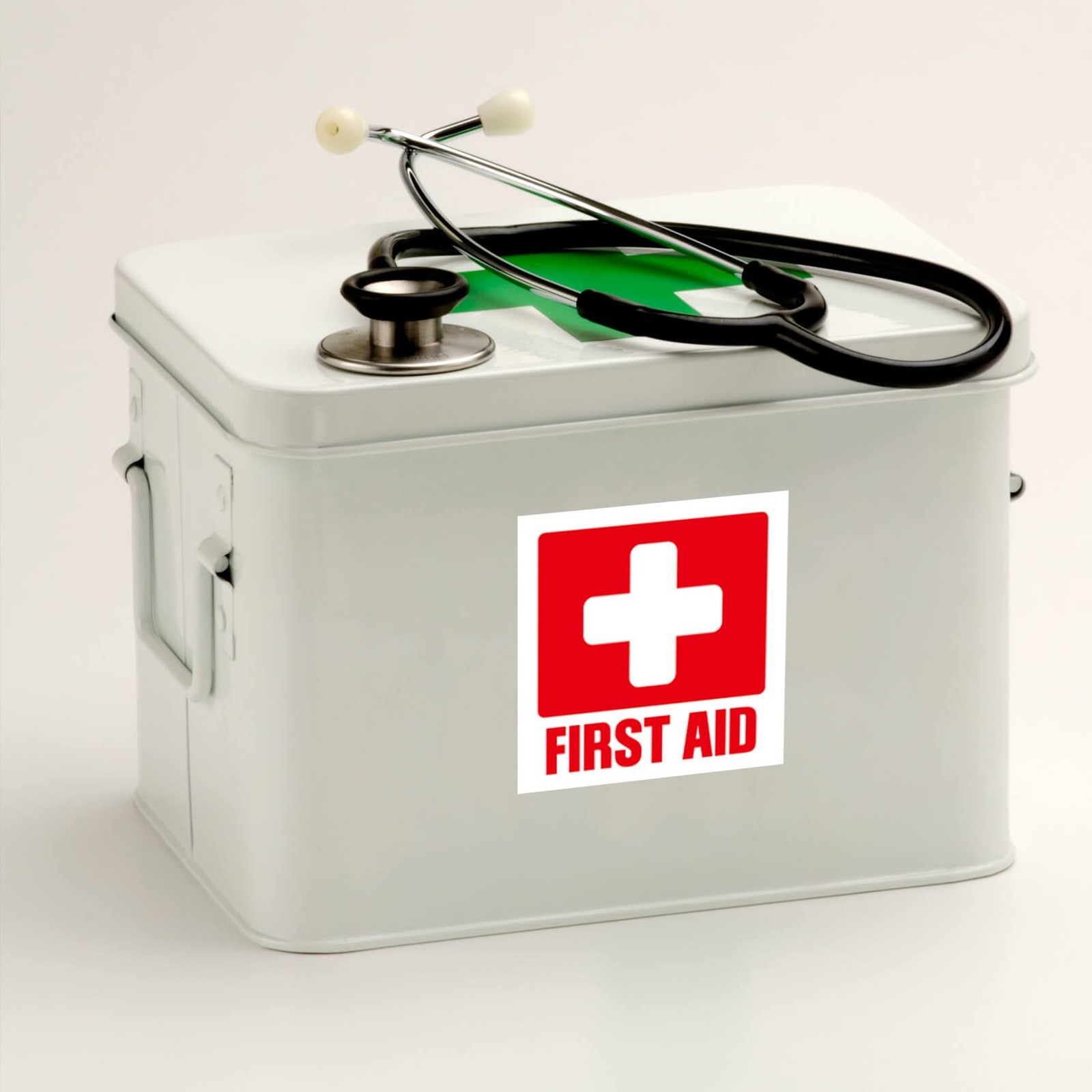 First Aid Kit Sign Sticker, 10 Pack Self Adhesive First Aid Decal Emergency f…