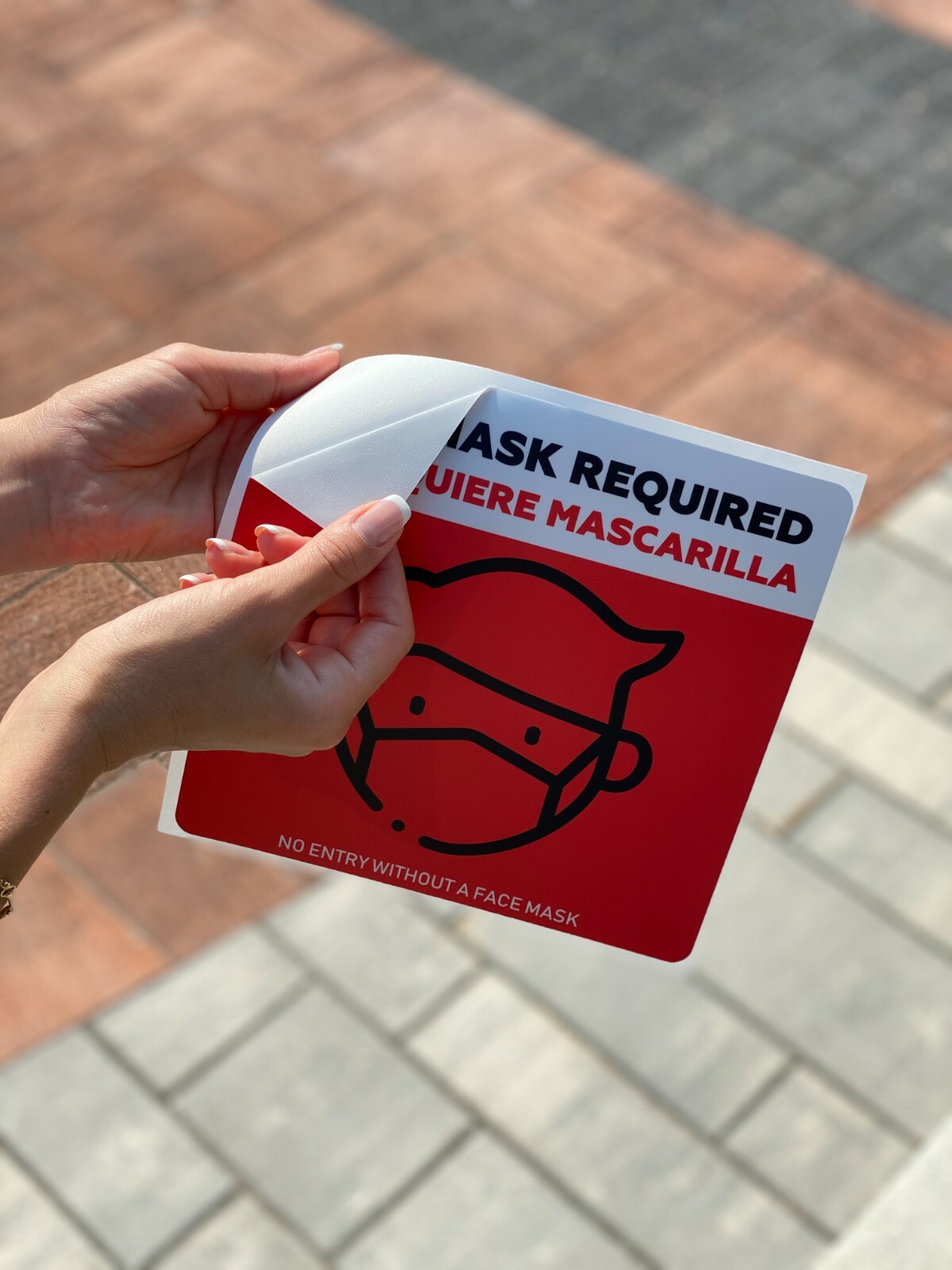 Social Distancing Floor Stickers Carpet 5 Pack Plus Face Mask Required Sign