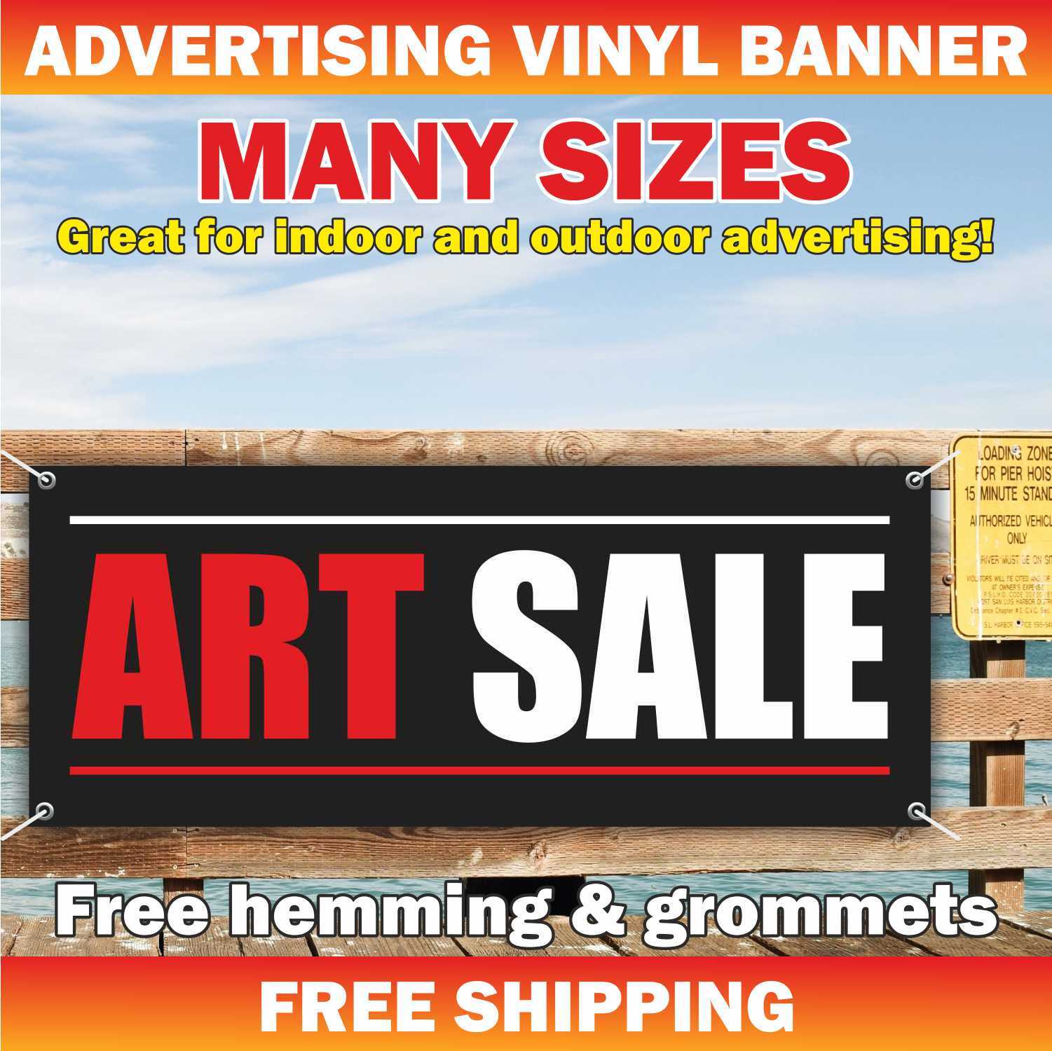 ART SALE Advertising Banner Vinyl Mesh Sign clearance discount half price