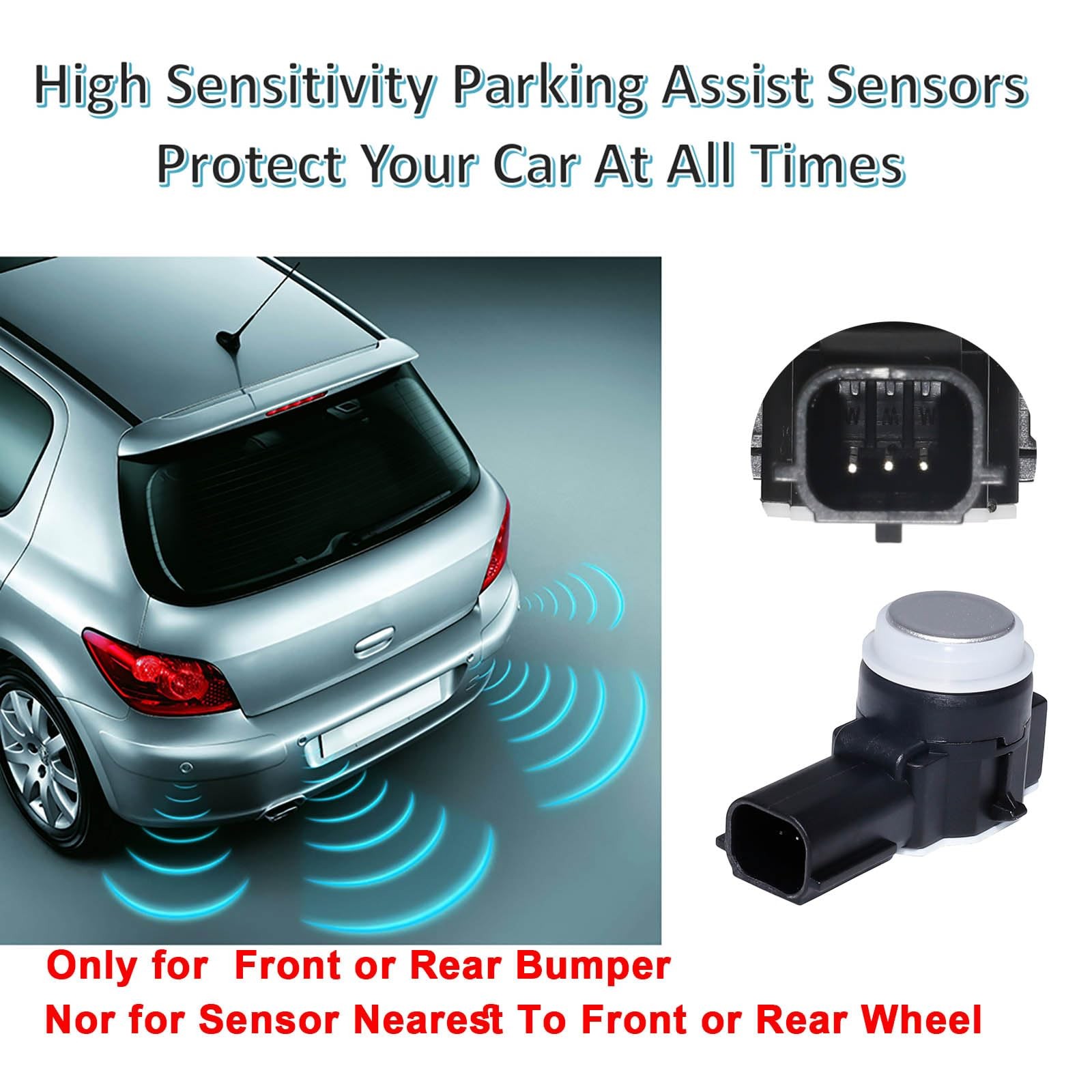 MANATEE Bumper Park Assist Object Sensor 84153946 for Cadillac Chevy Silver