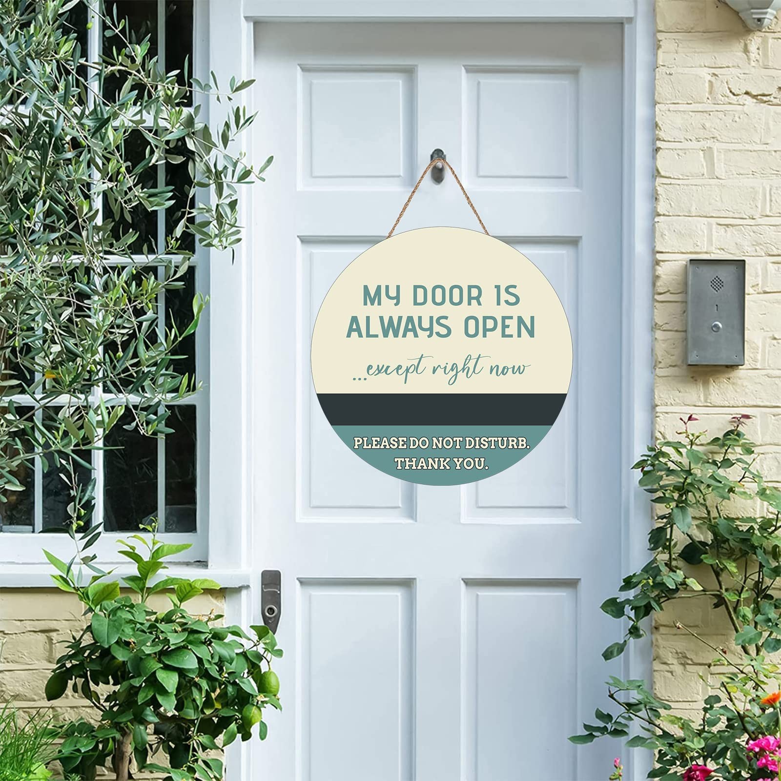 Do Not Disturb Door Hanger Sign Wood Meeting Office Room 12×12 Inch Welcome