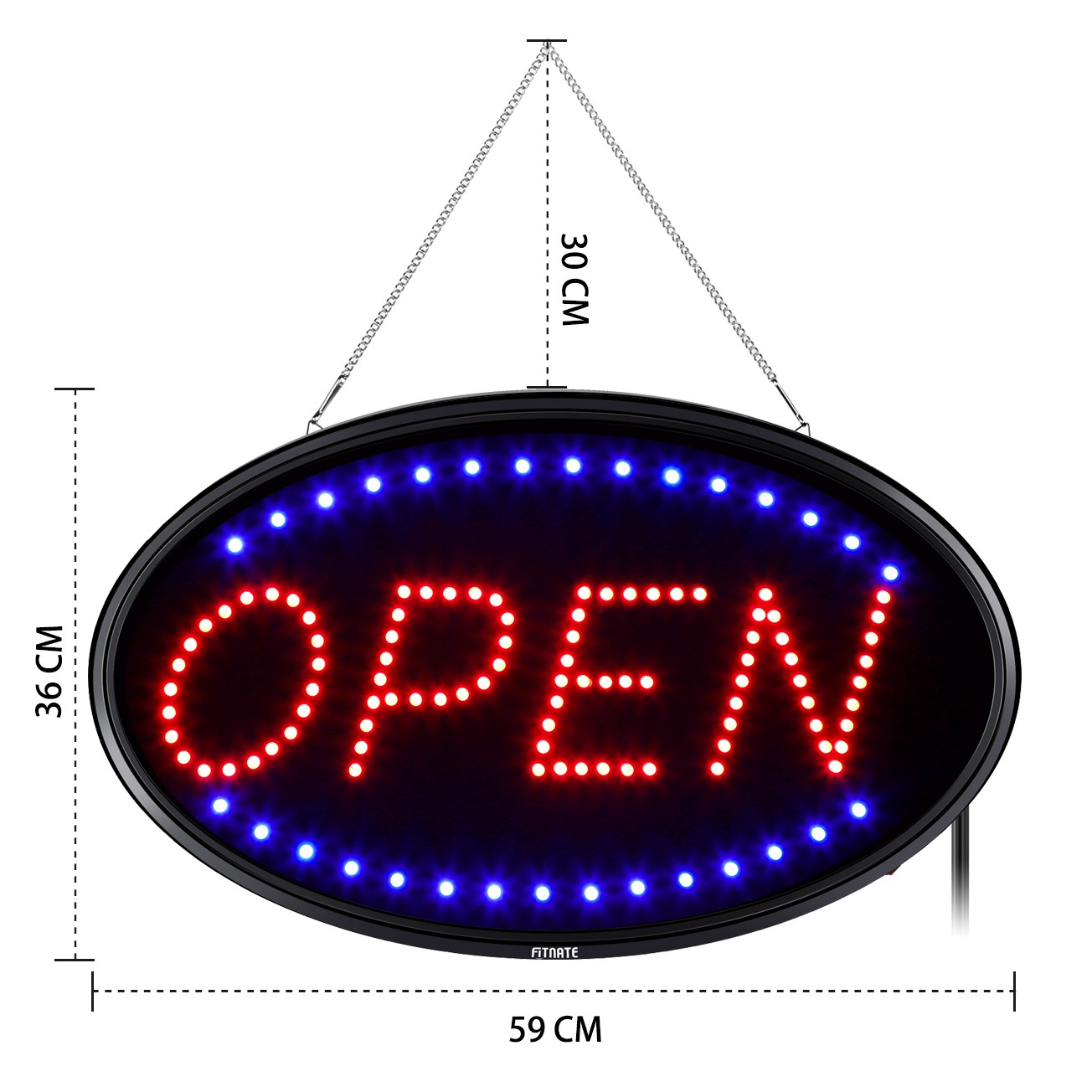 Large 23×14 inch Neon LED Open Light Flash Business Bar Ad Sign Board Store XL