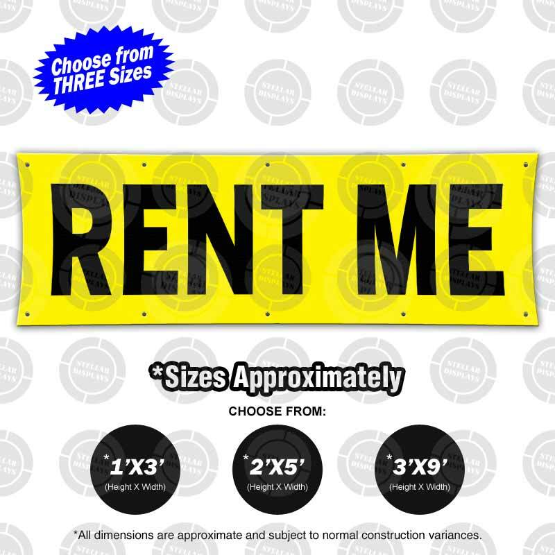 Rent ME Banner Lease Sign Open Move-In Special Display Storage Space Bold Poster