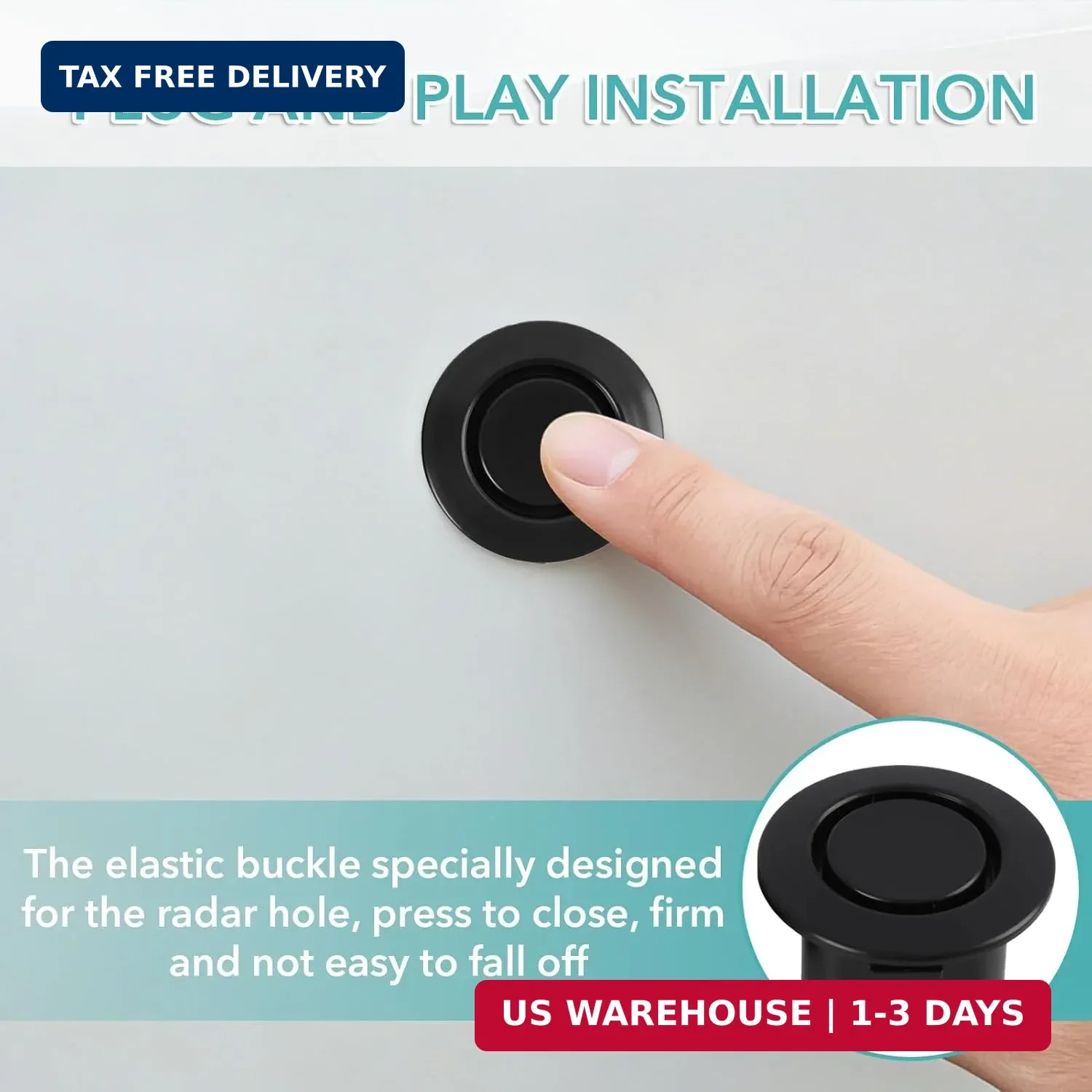 10 Pcs Car Bumper Hole Plugs, 22mm Universal Parking Sensor Delete Caps, Nylon A