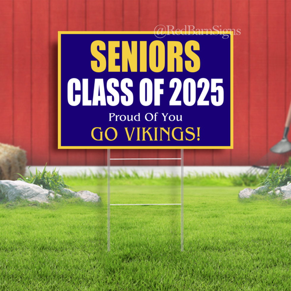 Senior Graduation Sign Class of 2025 Indoor Outdoor Yard Sign with metal stakes
