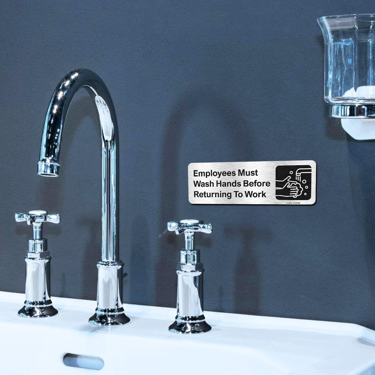 Employees Must Wash Hands before Returning to Work Sign,9 X 3 Inches Hand Washin