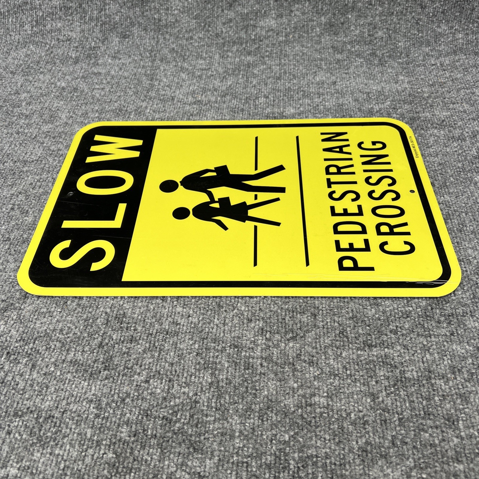 2-Pack Large Slow Pedestrian Crossing Sign, 18&Prime;x 12&Prime; .040 Aluminum Reflective…