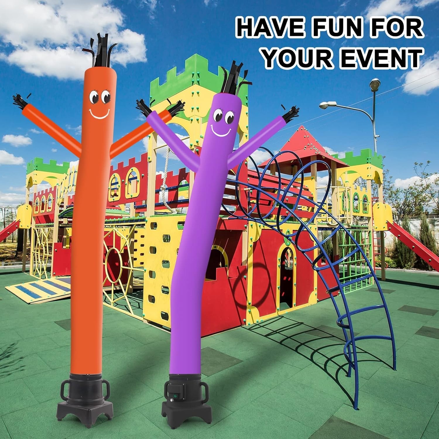 8ft Orange Fly Puppet Dancer – Durable Rip-stop Nylon, 1/3HP Blower, Tear Res…