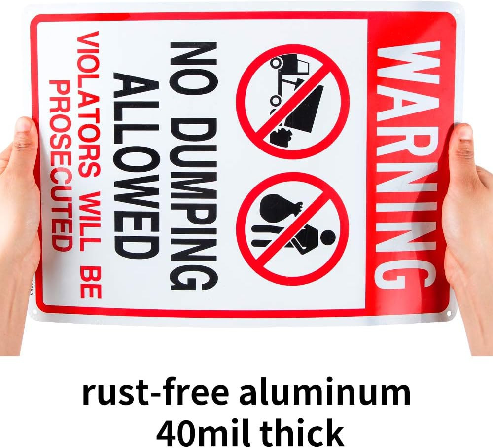 No Dumping Allowed – Violators Will Be Prosecuted Sign, 14&Prime;X 10&Prime; .04&Prime; Aluminum R