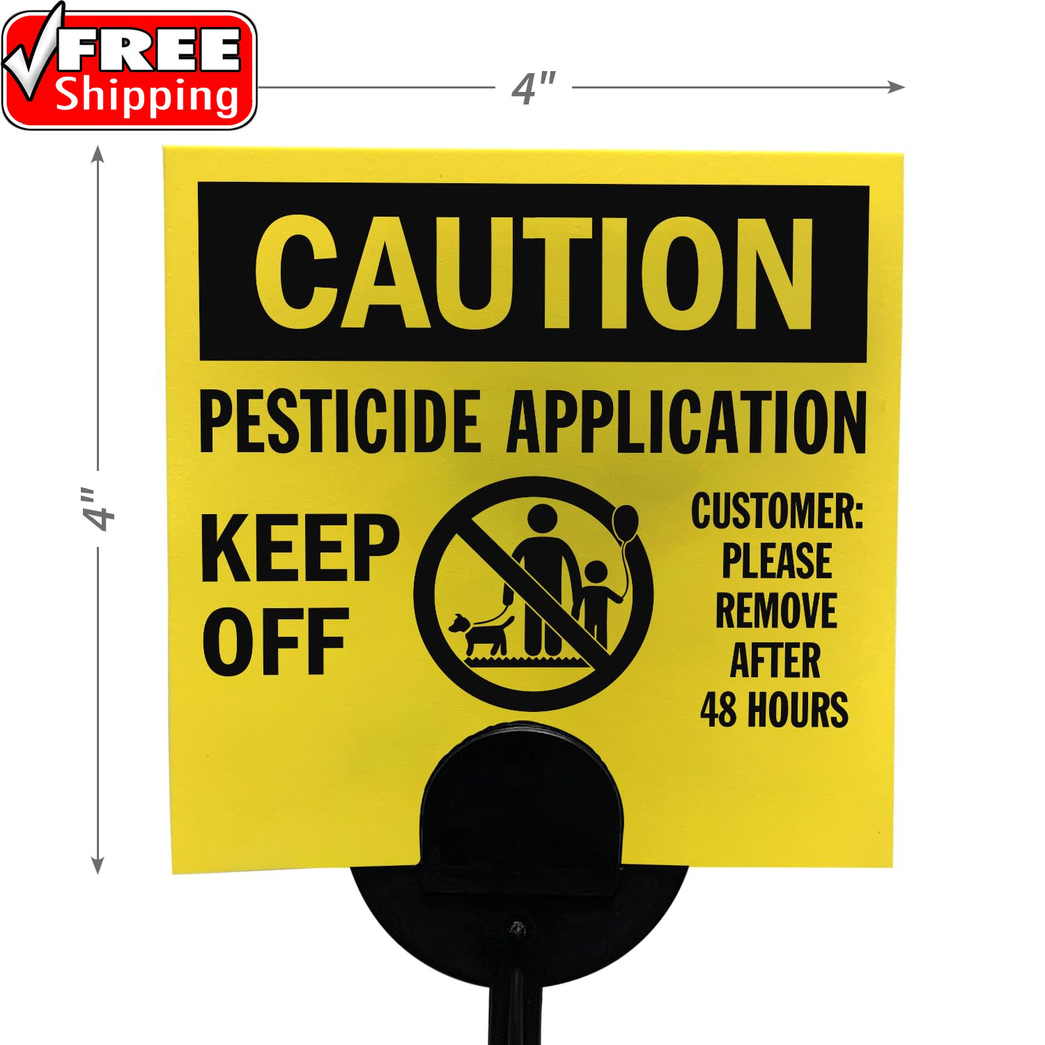 (20-Pack) Caution Pesticide Application Keep off Yard Sign with Stake, 16 Mil HD