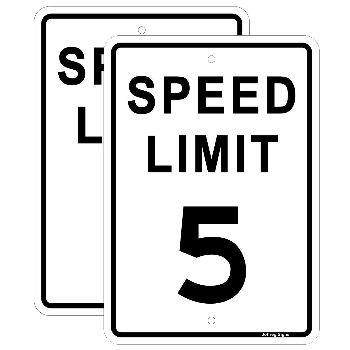 2 Pack Speed Limit 5 MPH Sign 17×12 Inch Reflective Aluminum Traffic Board