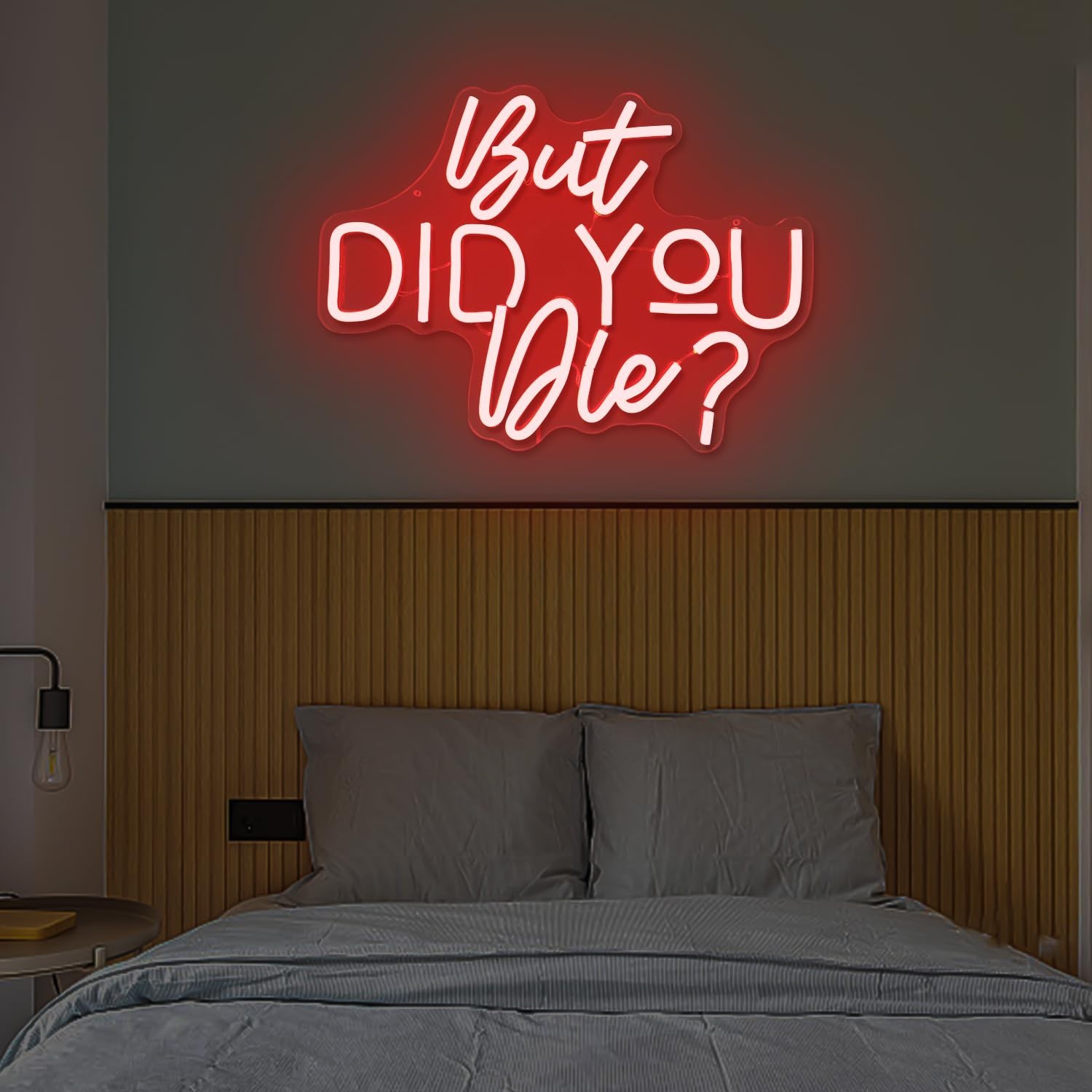 But Did You Die Neon Sign Dimmable Neon Led Sign for Bedroom Wall Light Red N…