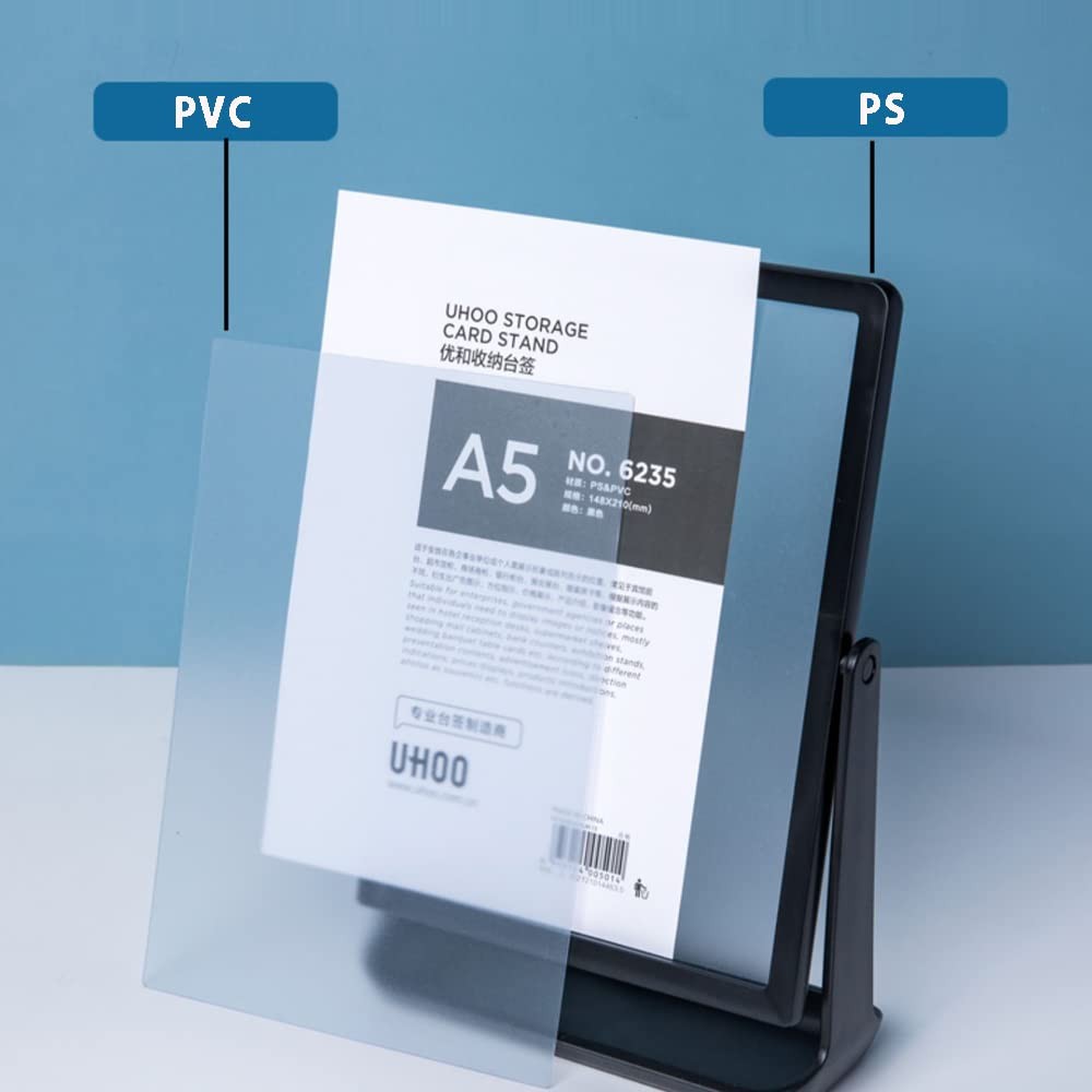 ECKEK ABS Plastic Sign Holder, Menu Displays T Shape Stand, Black