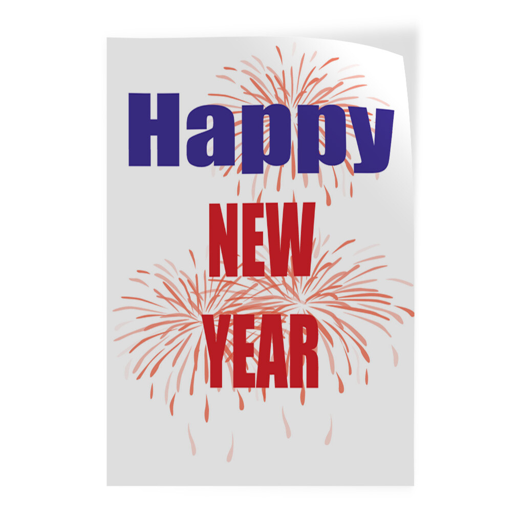 Door Decals Vertical Vinyl Stickers Multiple Sizes Happy New Year Balloons Vinyl