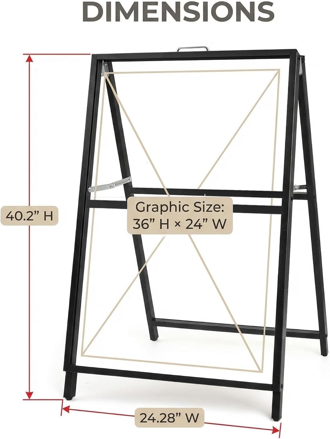 24 x 36 Inch A Frame Sign Double-Sided Folding Sandwich Board Heavy Duty