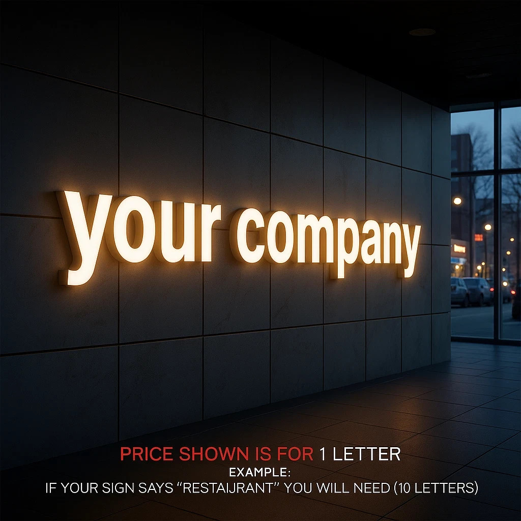 𝑵𝓙̶ Your Company Custom 3D Channel Letters Illuminated & Non-Illuminated